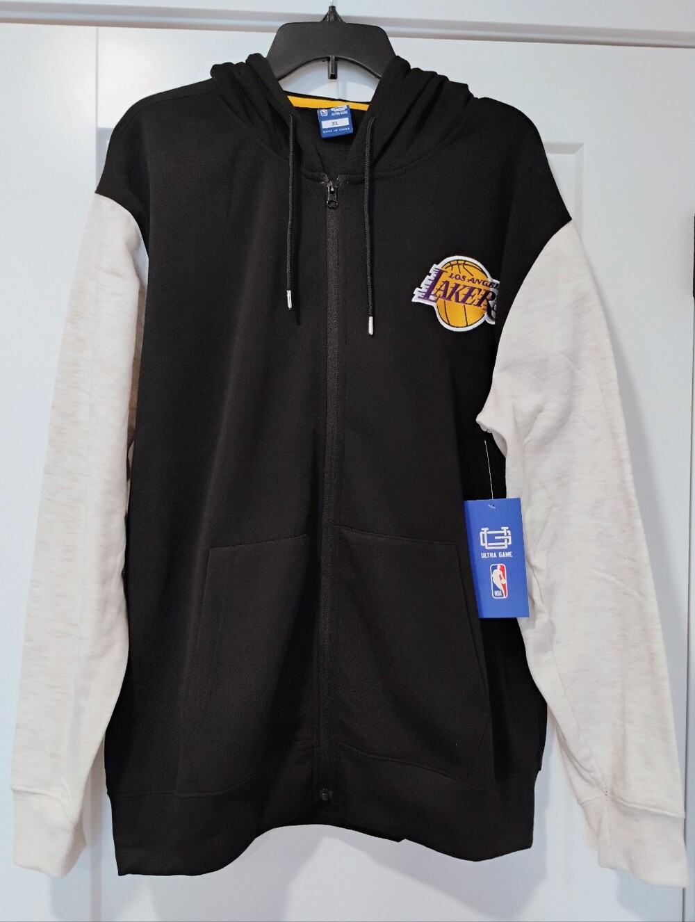NWT XL Ultra Game NBA Los Angeles Lakers Cosmos Full Zip Hoodie Sweatshirt NEW